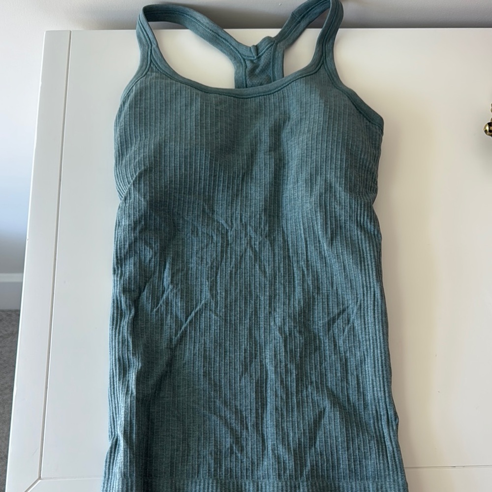 lululemon athletica Blue Ribbed Tank Top